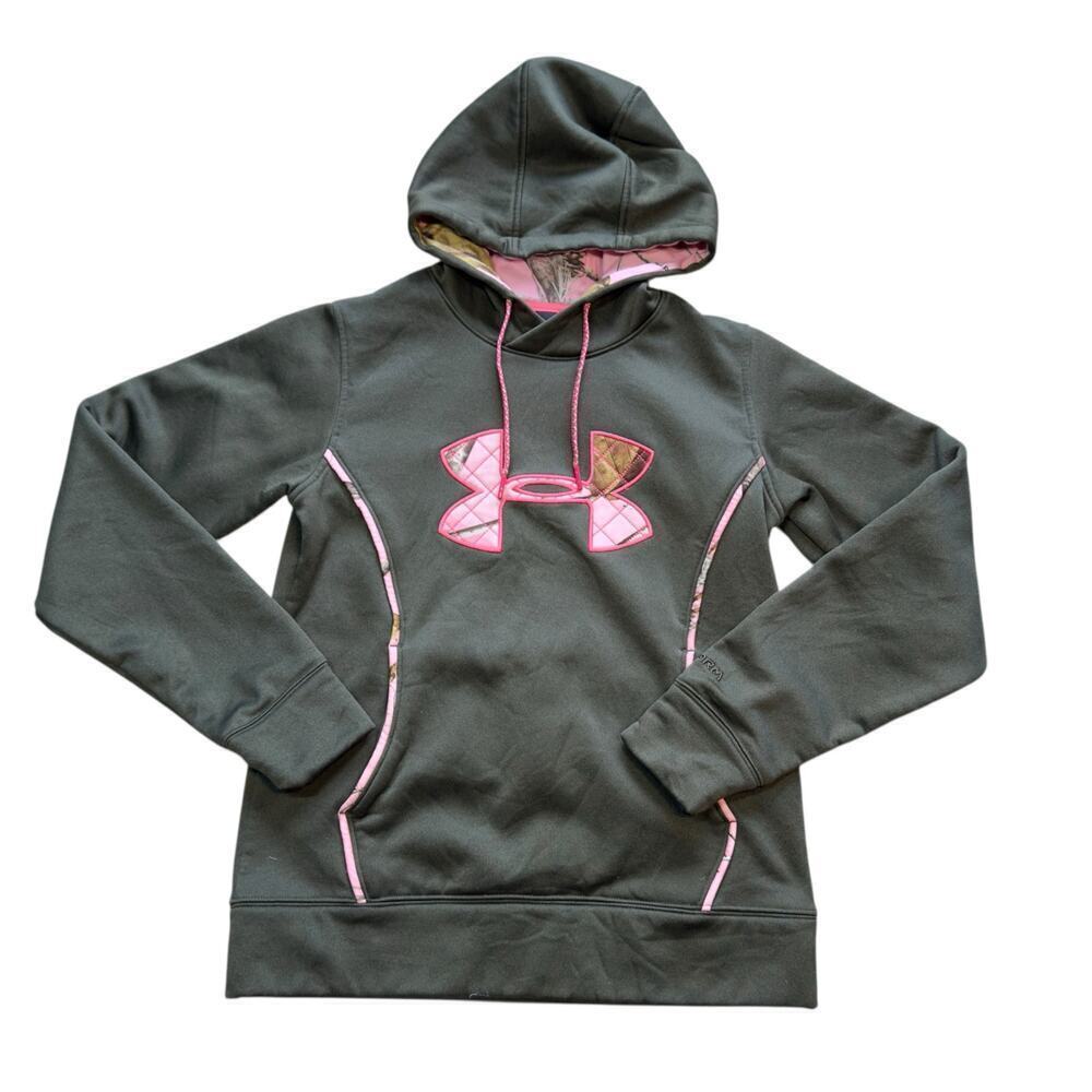 Under Armour Women's Storm Caliber Realtree Hoodie Small Green Pink Camo